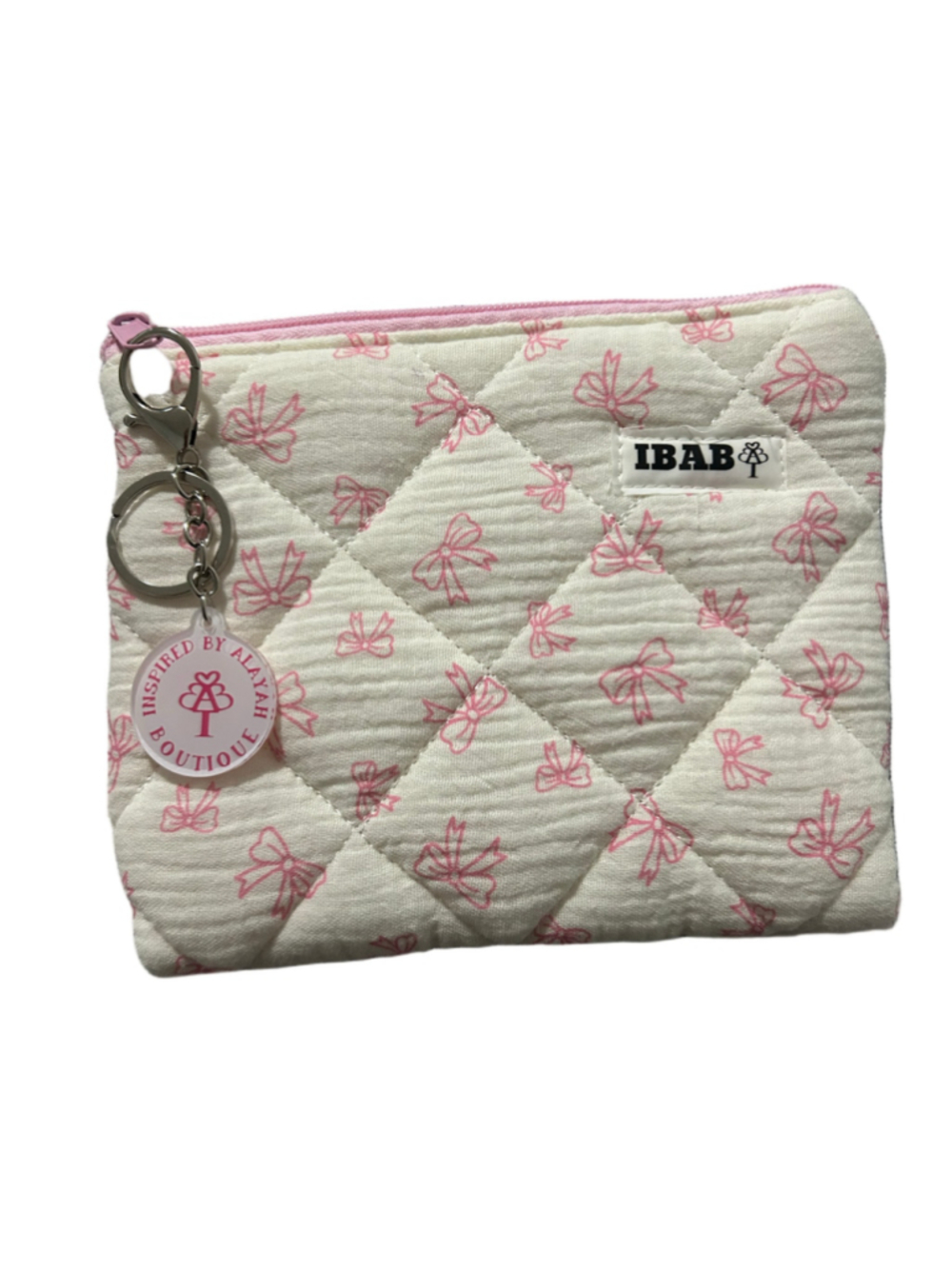 Women's Cosmetic Pouch 7.5”x6” Bow Print